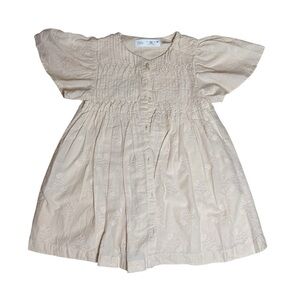 ZARA Baby Girl Embroidered Cotton Dress – Cream – Size 2–3Y